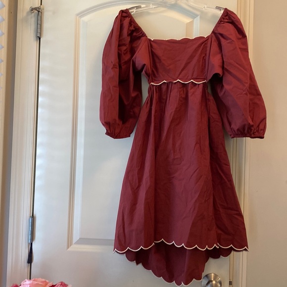 NWT $160 ANTHROPOLOGIE | Forever That Girl Scallop Mini Dress M - Picture 5 of 10